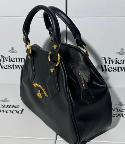 Vintage Orb Handbag with Script Accent