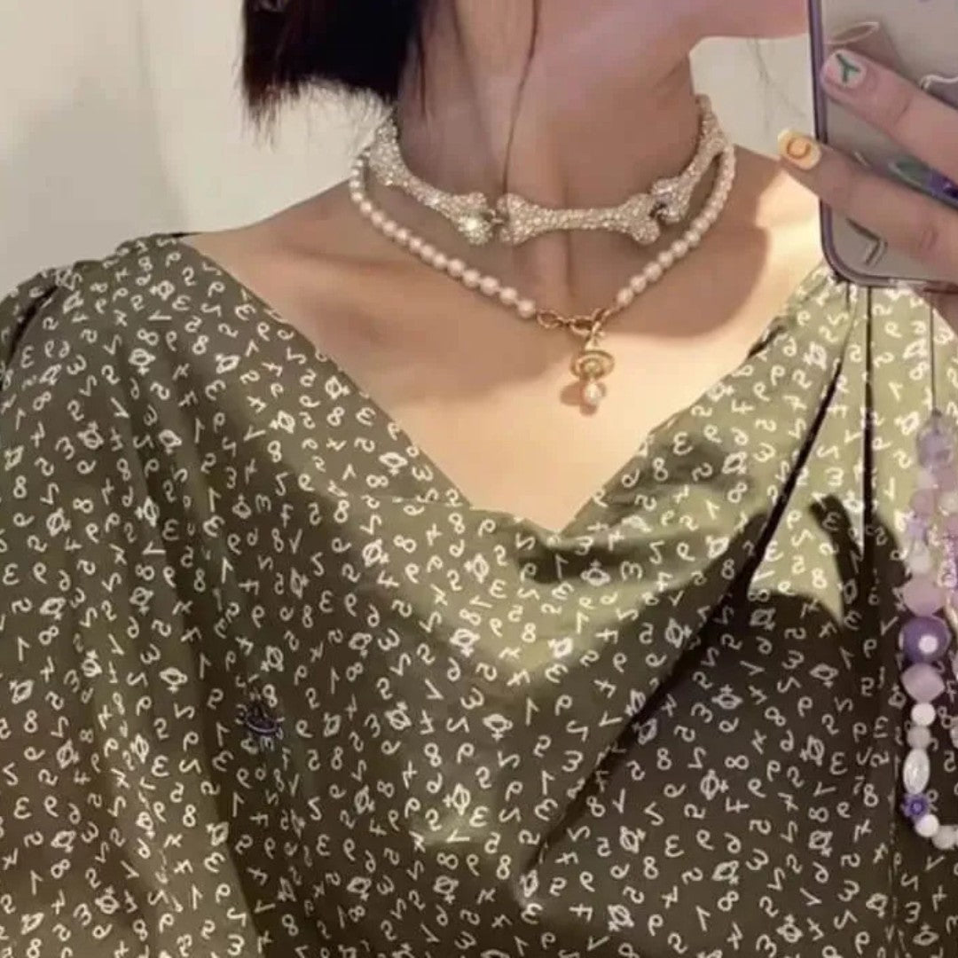 FAUSTINE Five-section Bone Necklace