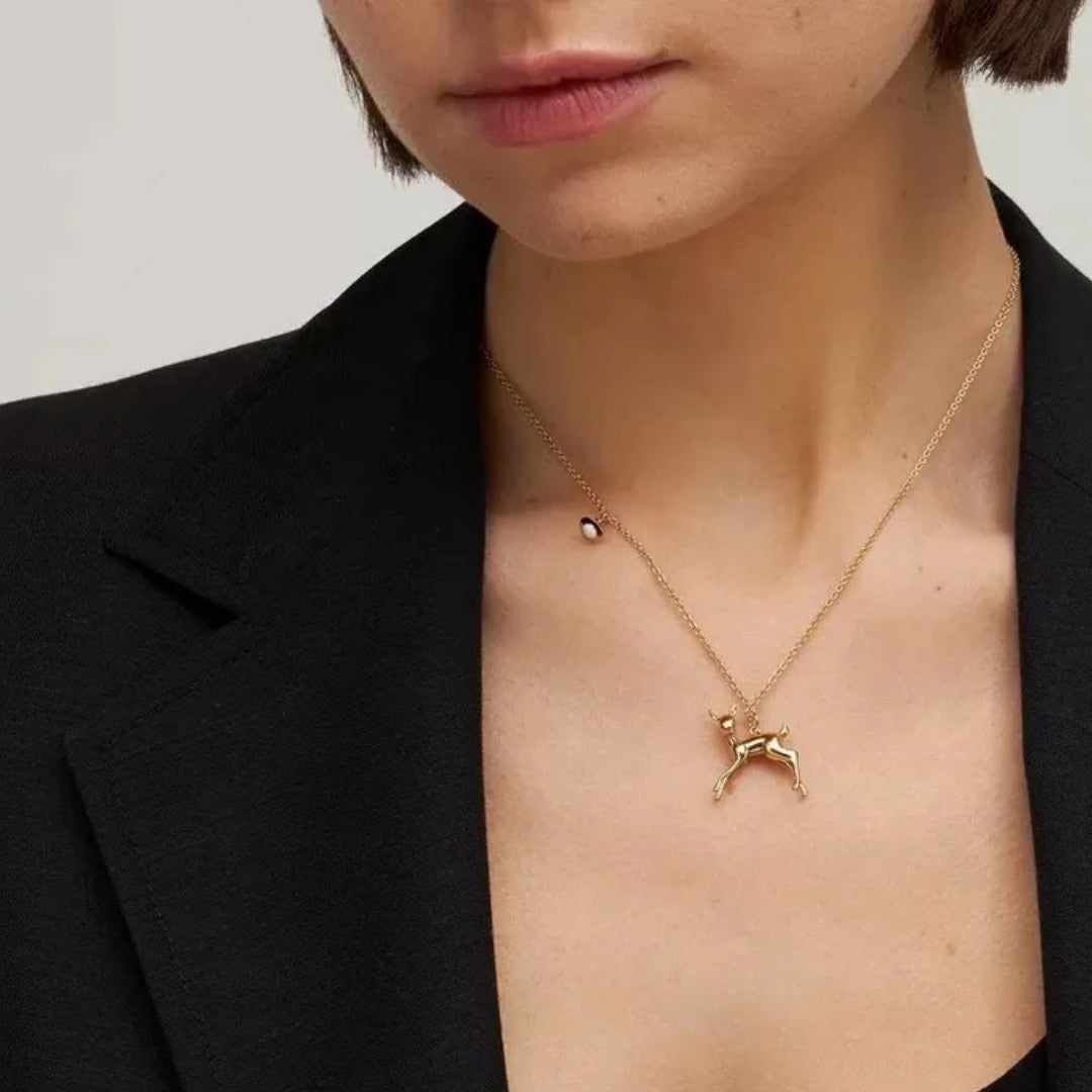 Limited Edition Deer Saturn Orb Necklace