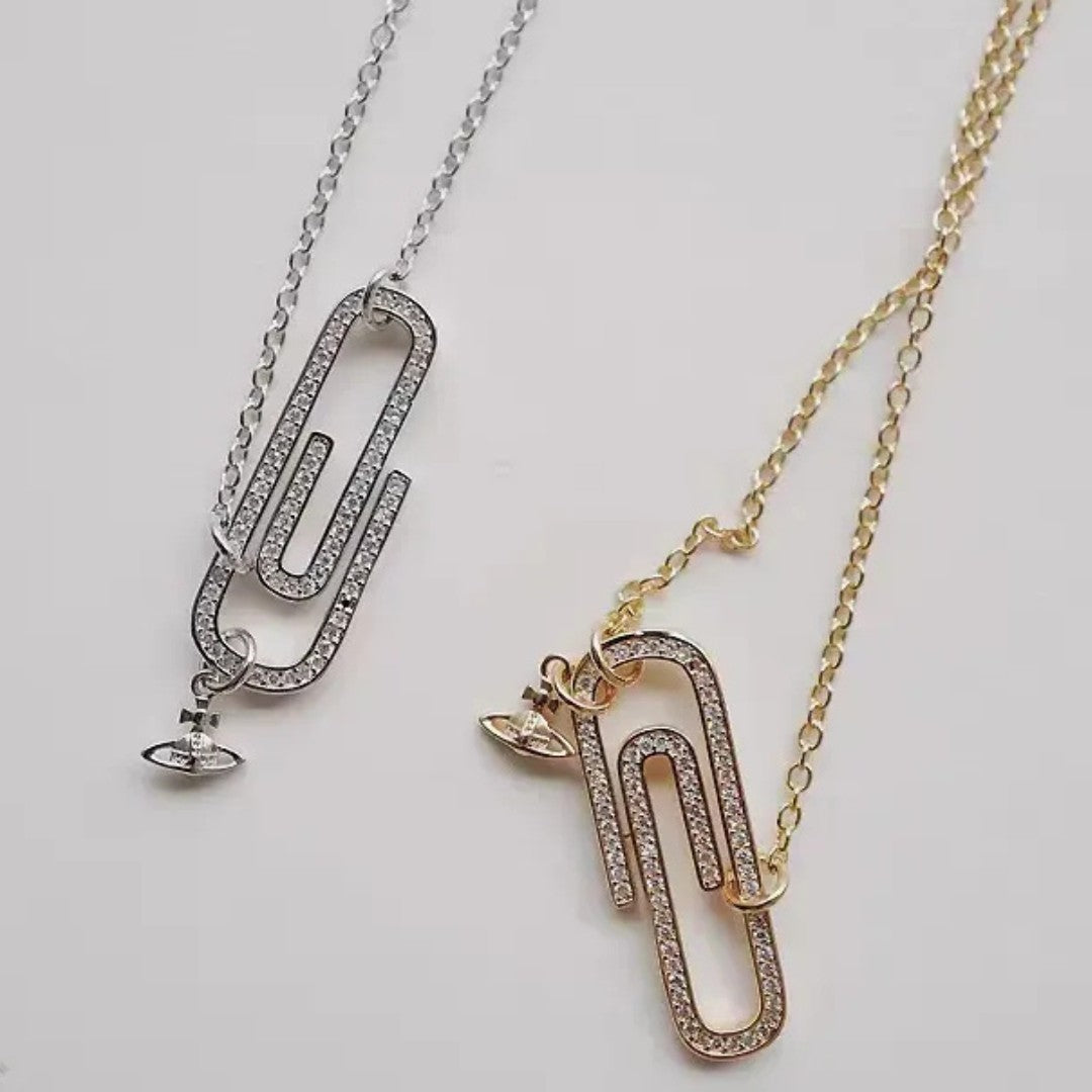 Paperclip Saturn Necklace