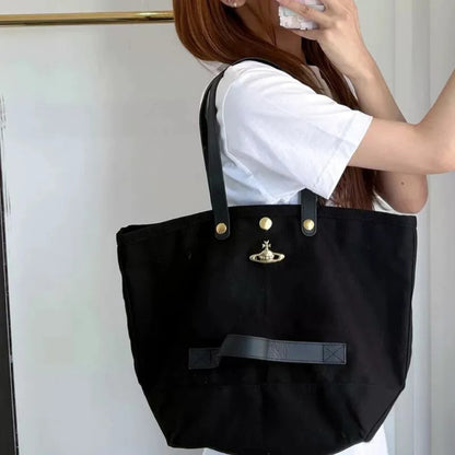 Everyday Canvas Tote with Saturn Detail