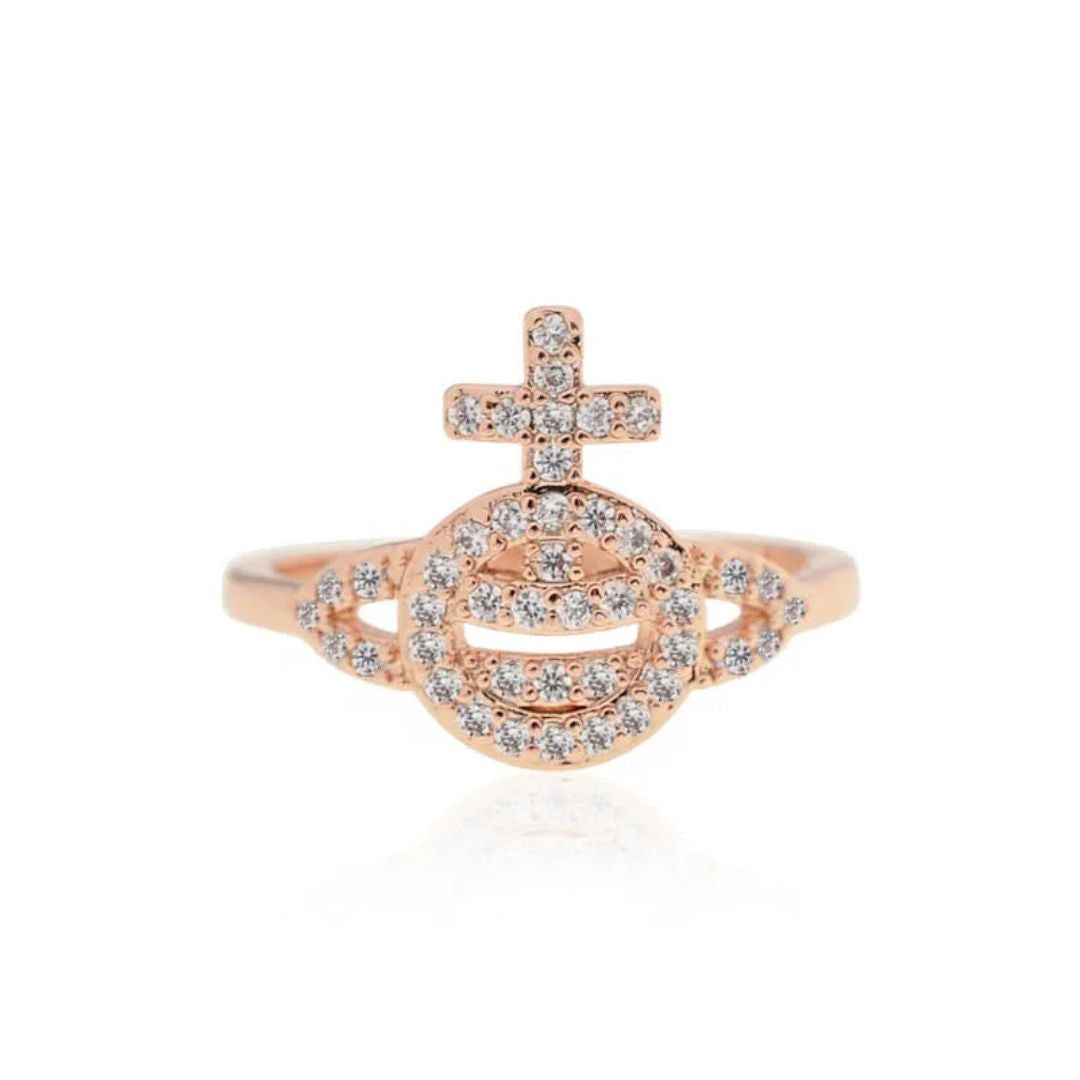 Orb Pavé Emblem Ring