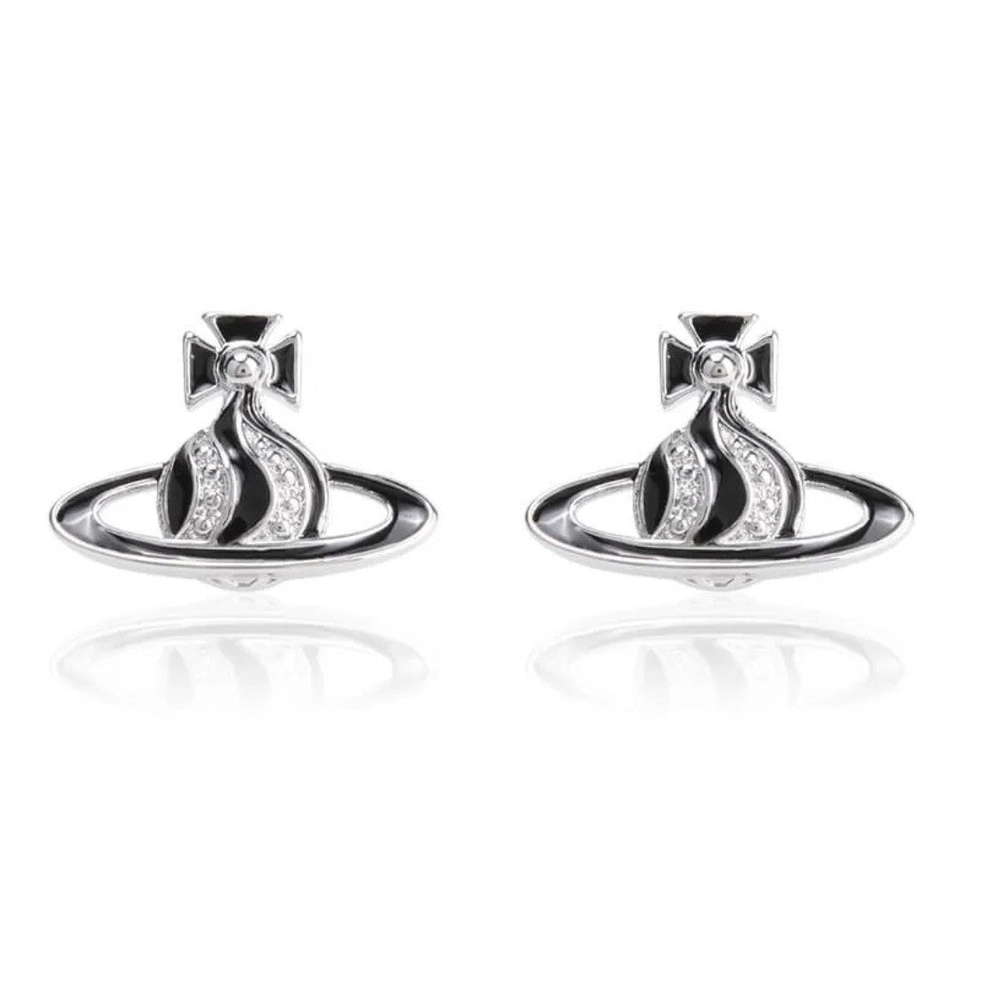 Chocolate Cream Saturn Earrings