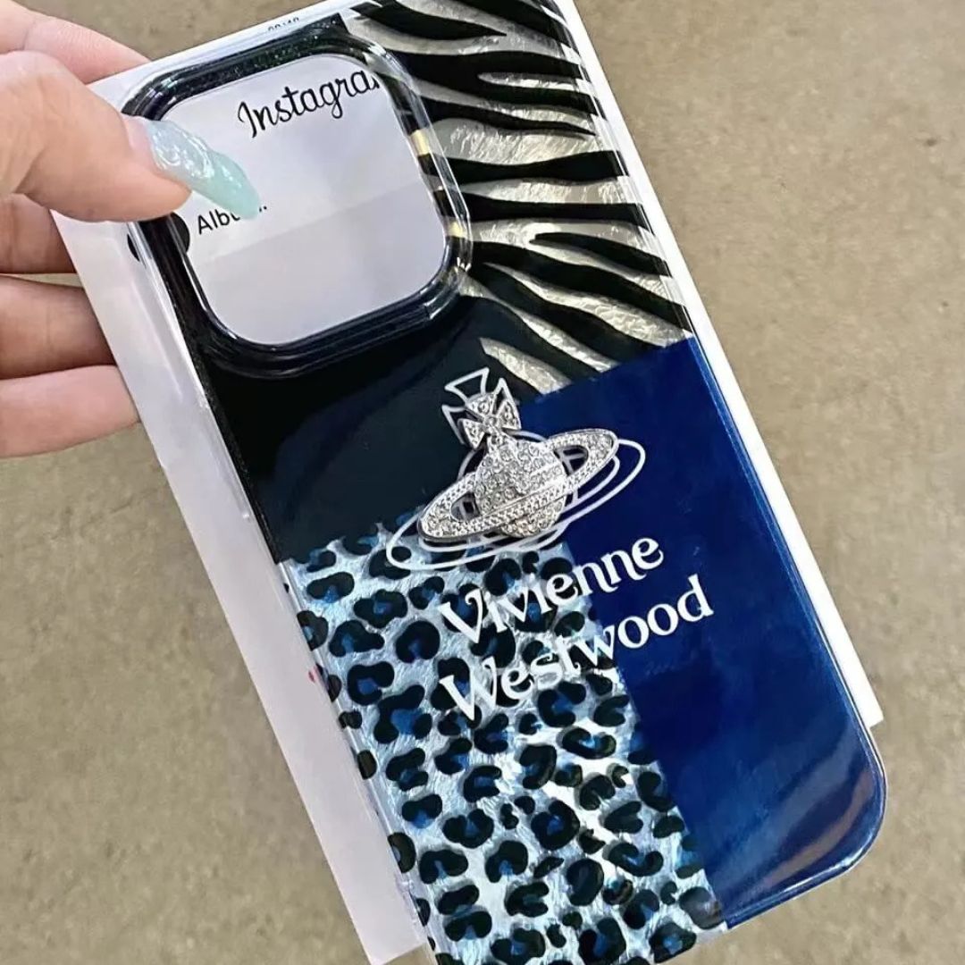 Vivienne Westwood Purple Animal Print Patchwork Phone Case