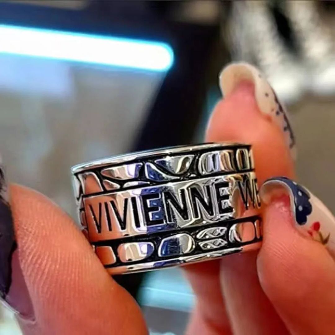 Engraved Brick Band Ring