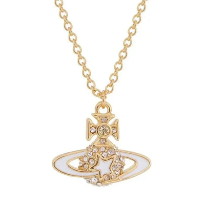 Celestial Star Saturn Pendant Necklace