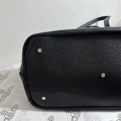 Embossed Leather Structured Tote Bag