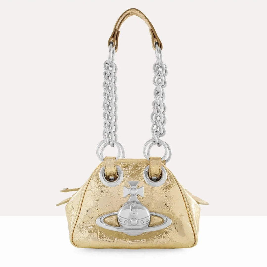 Mini Chain Handbag with Emblem