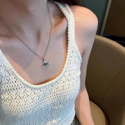 MIREILLE Gem-Studded Saturn Necklace