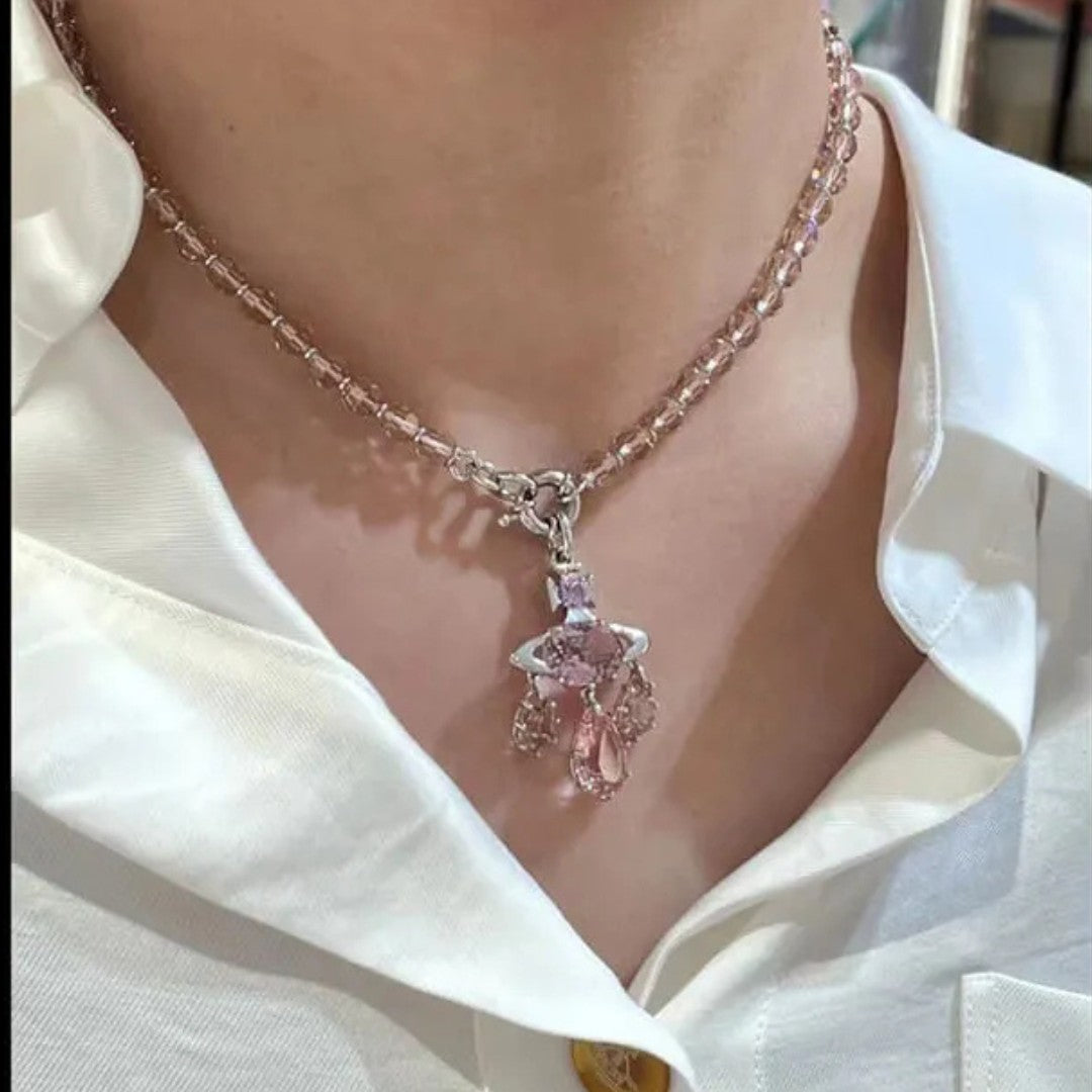 AUGUSTA Diamond Teardrop Crystal Necklace