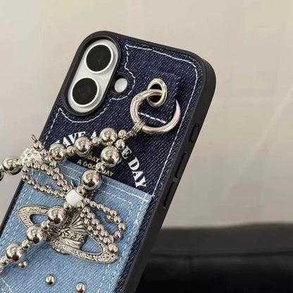 Denim Pocket Charm Phone Case