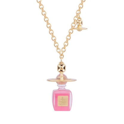Perfume Bottle Saturn Necklace