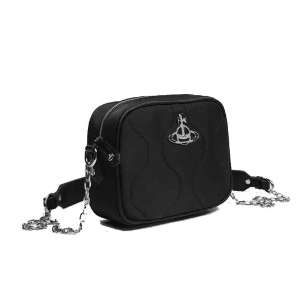 Compact Quilted Saturn Crossbody