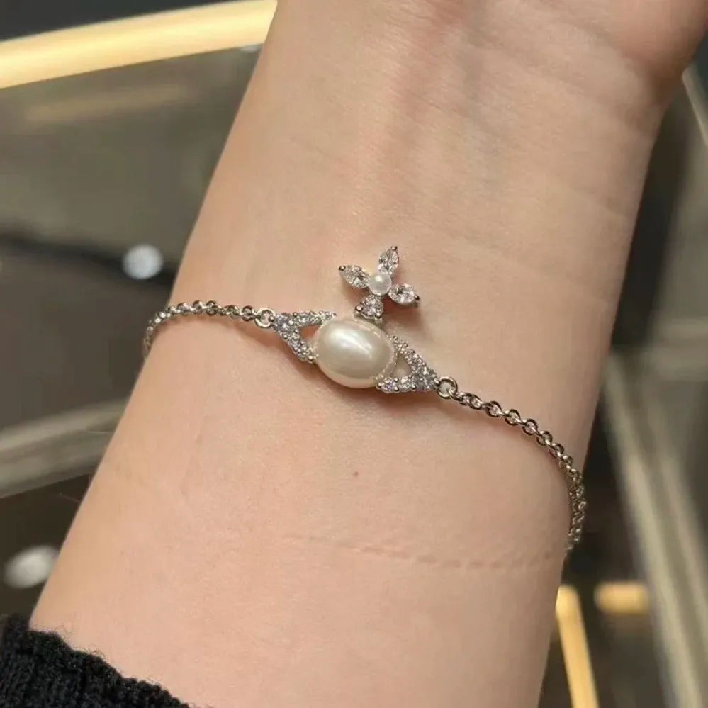 Orb Pearl Accent Chain Bracelet (with box)