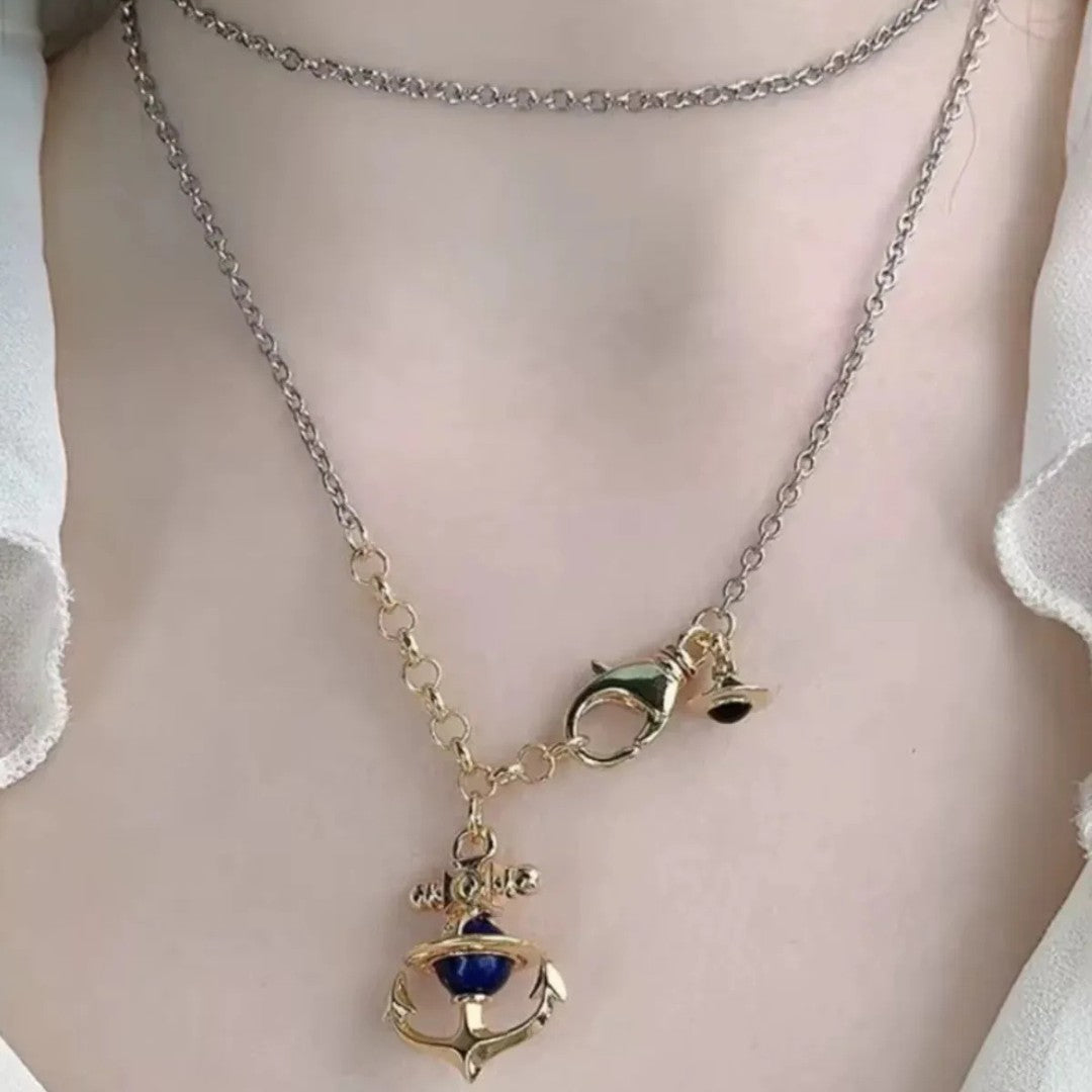 FELICE Lapis Lazuli Anchor Necklace