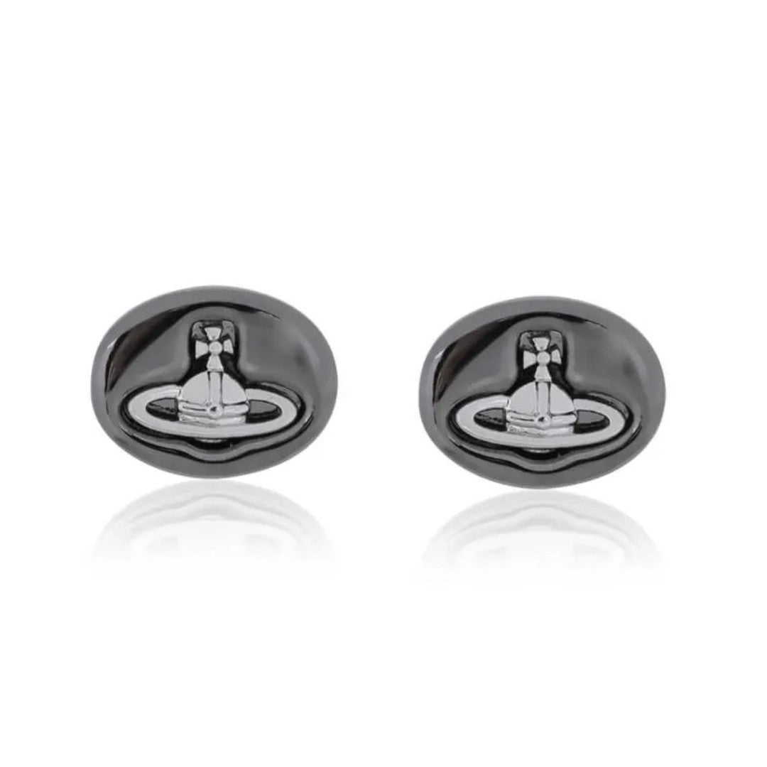 Button Saturn Earrings