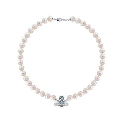 KITTY Pin Lacquered Saturn Pearl Necklace