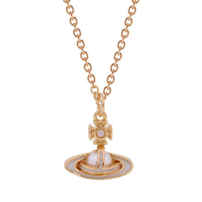 SIMONETTA Half-Domed Pearl Orb Necklace with Raised Lacquer Finish