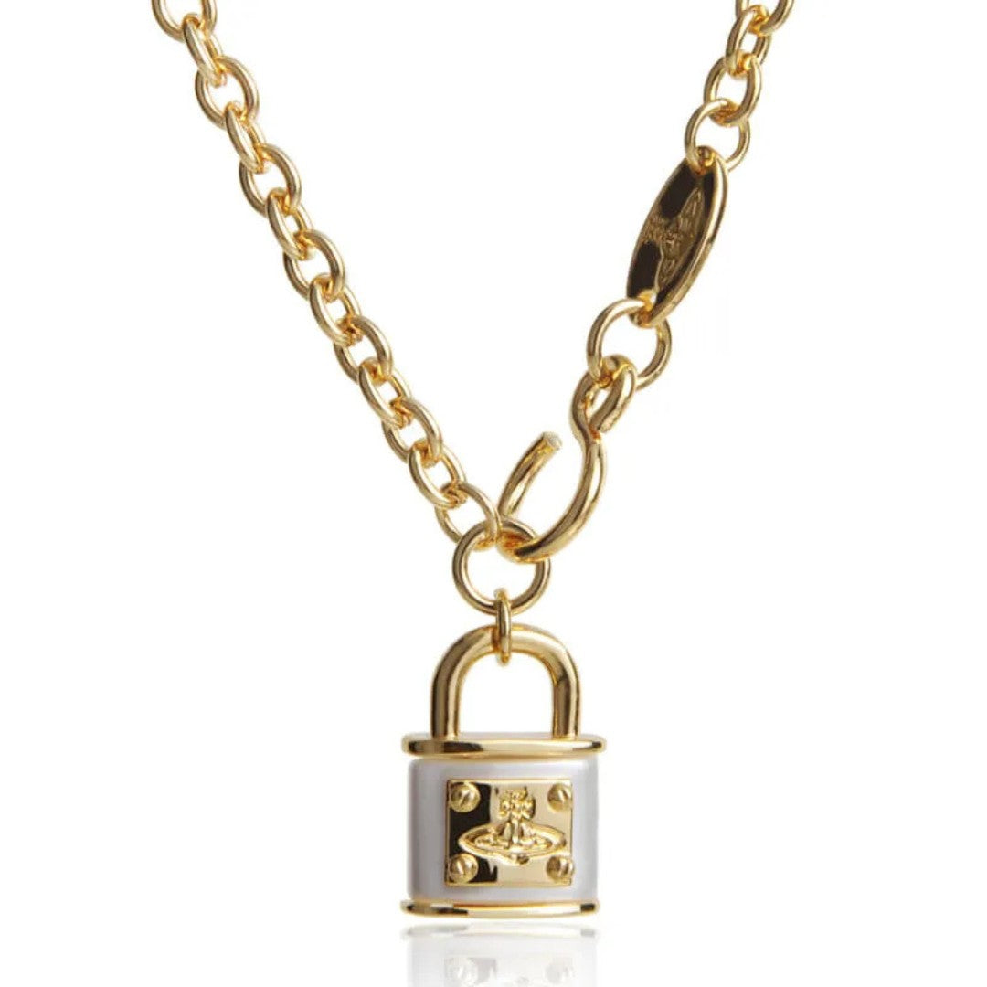 Padlock Saturn Chain Necklace
