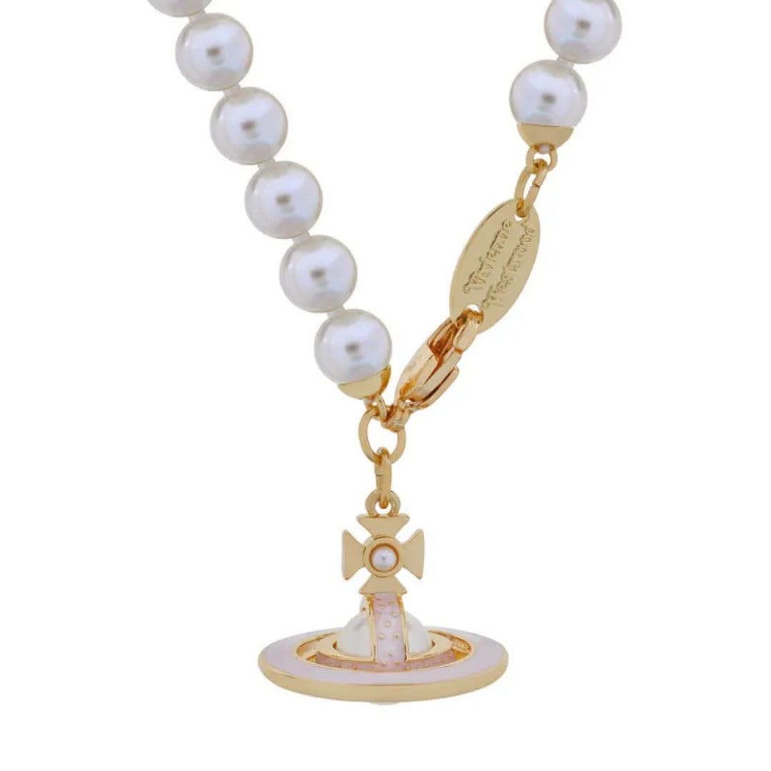 SIMONETTA Lacquered Saturn Pearl Necklace