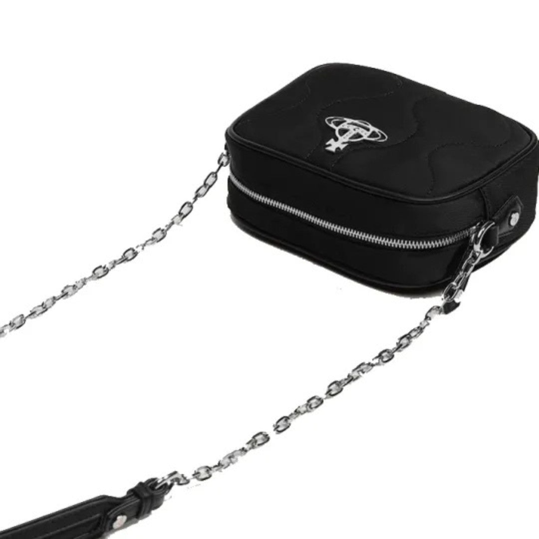 Compact Quilted Saturn Crossbody