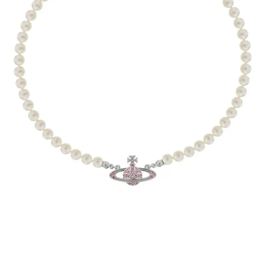 Saturn Pearl Orbit Choker Necklace