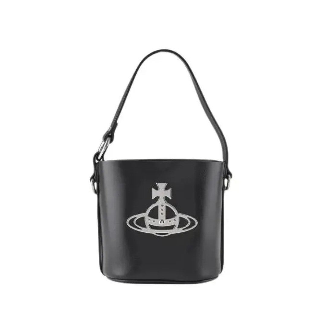 Croc-Effect Drawstring Bucket Bag