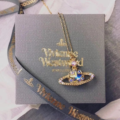 Celestial Radiance Pentagram Orbit Necklace