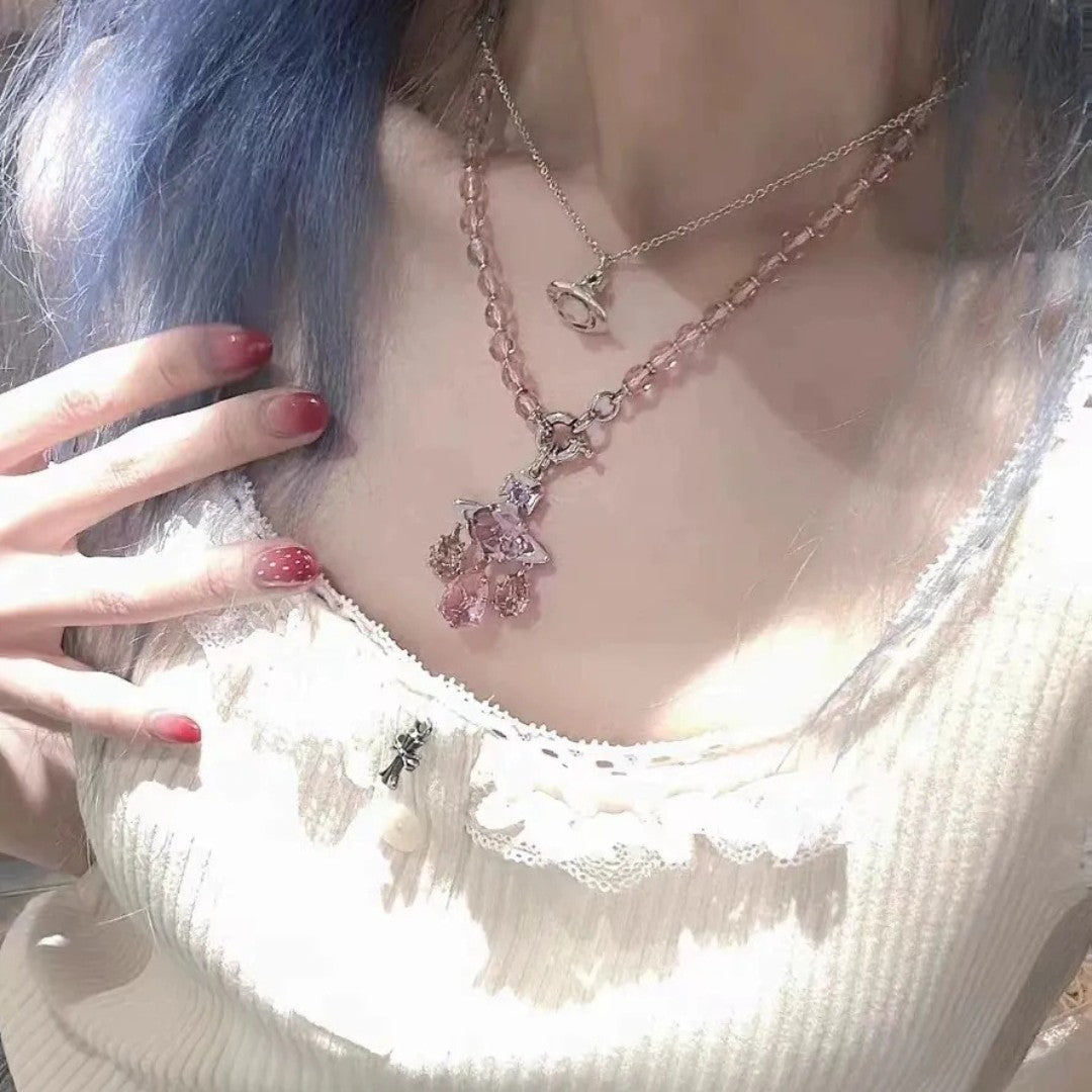 AUGUSTA Diamond Teardrop Crystal Necklace