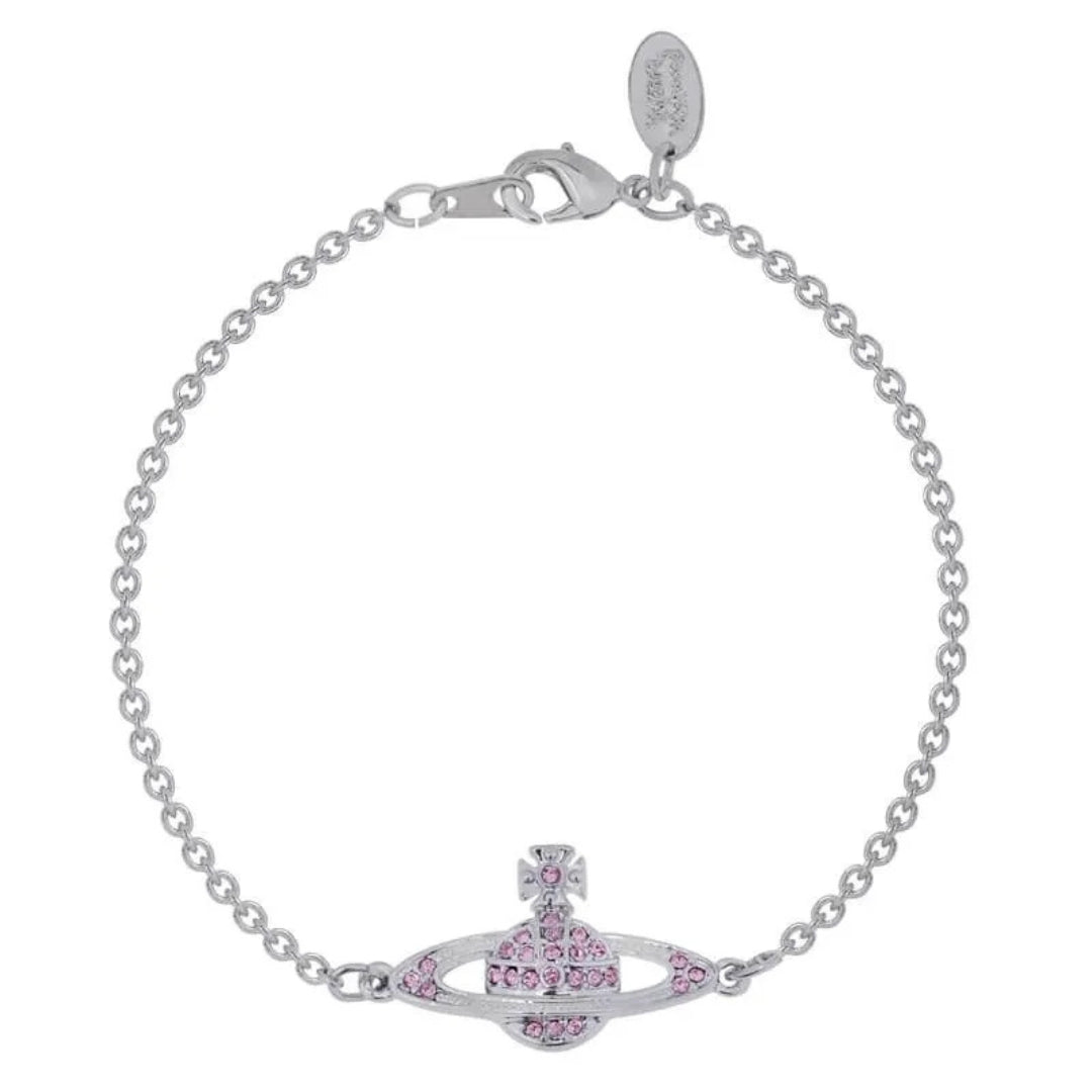 Crystal Orb Emblem Chain Bracelet