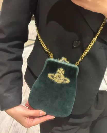 Velvet Kiss-Lock Mini Crossbody Bag