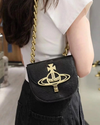 Tartan Vegan Leather Saddle Bag