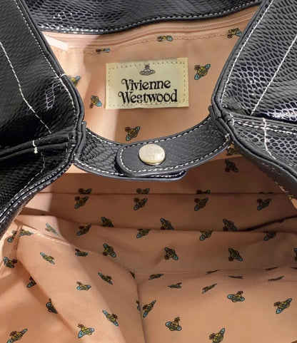 Structured Snake Texture Saturn Tote