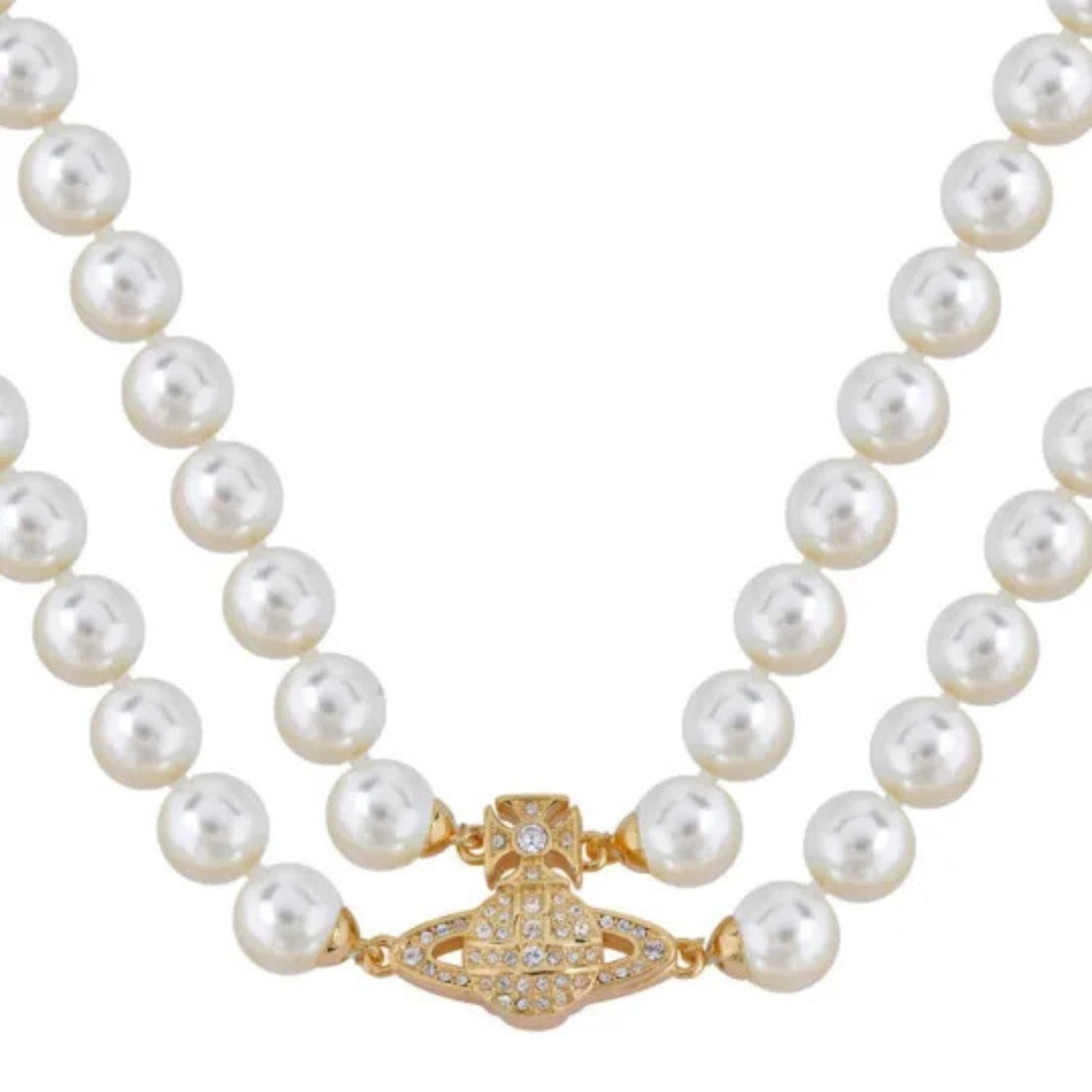 GRAZIELLA Small Double Layer Pearl Necklace
