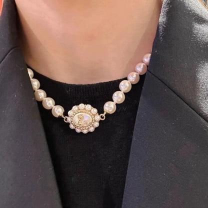 AMAYA Full Pearl Saturn Necklace