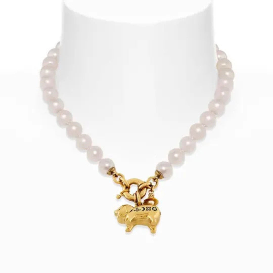 JUANITA Pig Saturn Letters Pearl Necklace