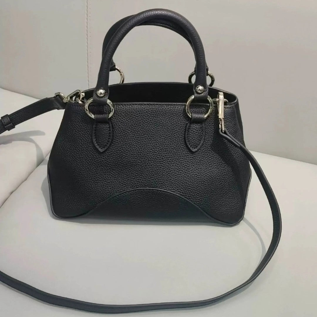 Black Leather Saturn Handbag