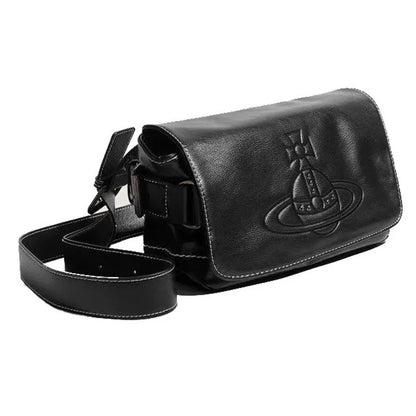 Embossed Leather Flap Shoulder Bag