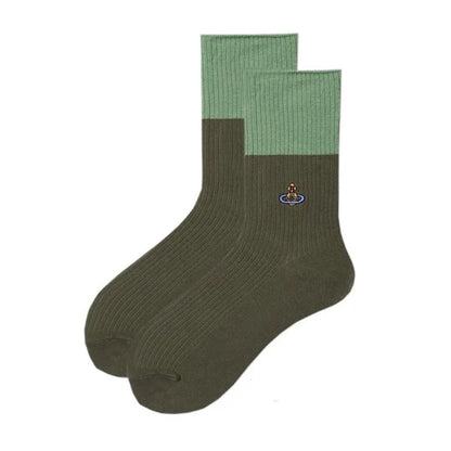Two-Tone Ribbed Orb Socks
