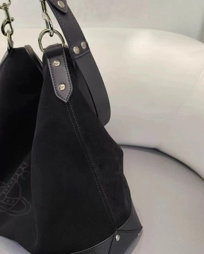 Oversized Suede Leather Hobo Tote