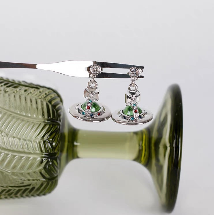 Green Orb Necklace and Earrings Set (with box)