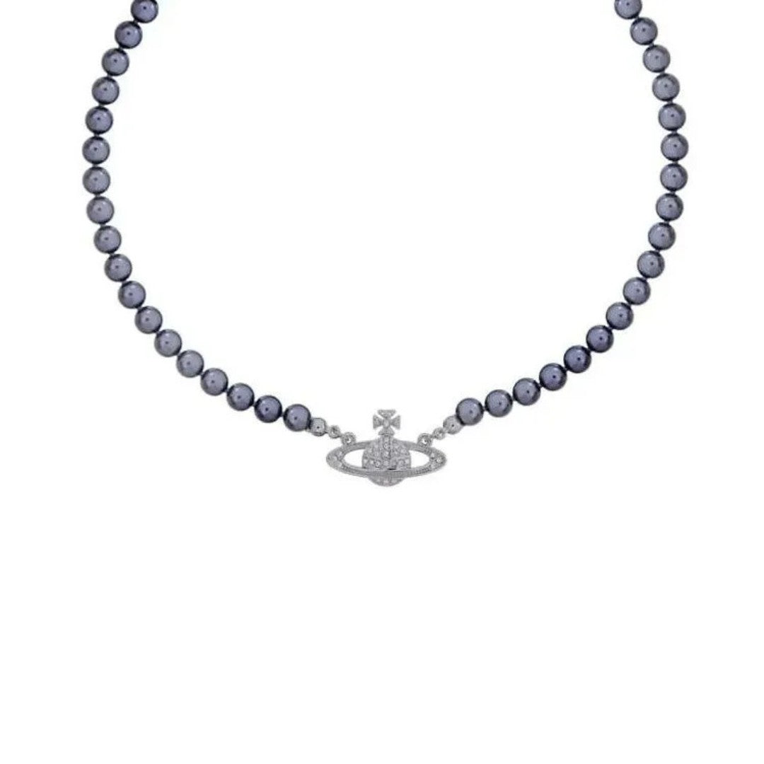 Saturn Pearl Orbit Choker Necklace