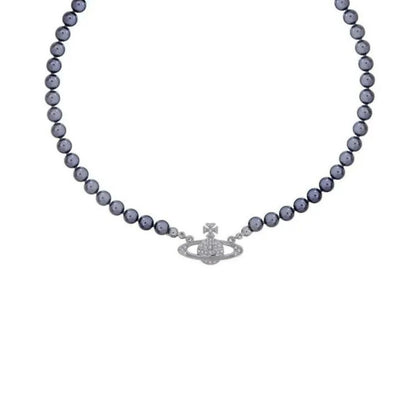 Saturn Pearl Orbit Choker Necklace