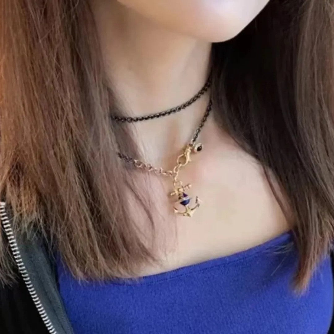 FELICE Lapis Lazuli Anchor Necklace