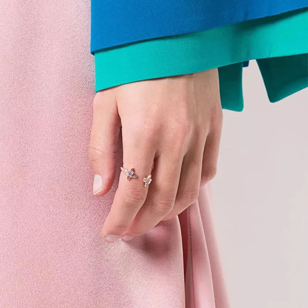 Twin Starlight Orbit Ring