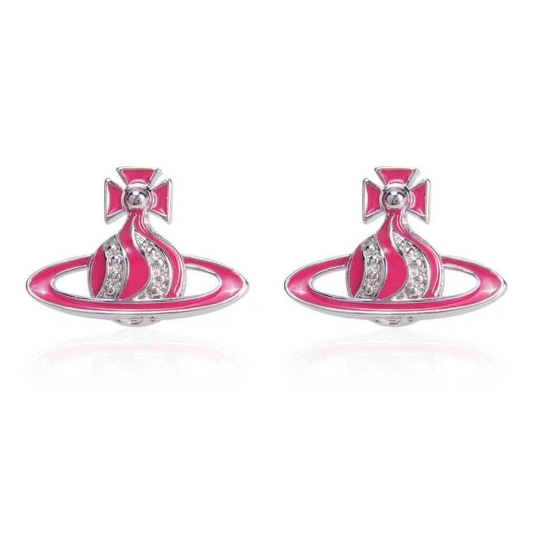 Chocolate Cream Saturn Earrings