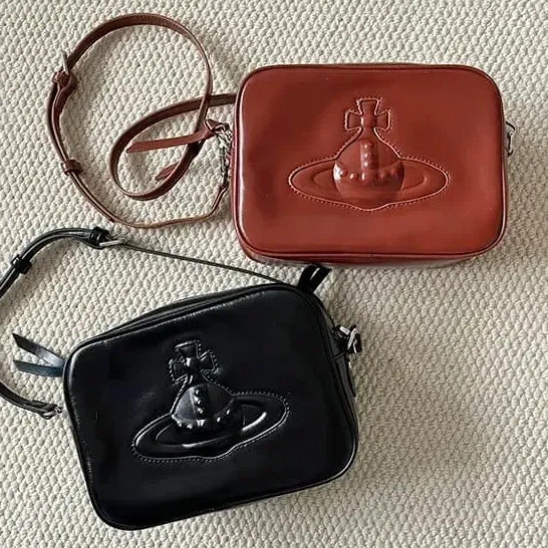 Compact Leather Crossbody Saturn Bag