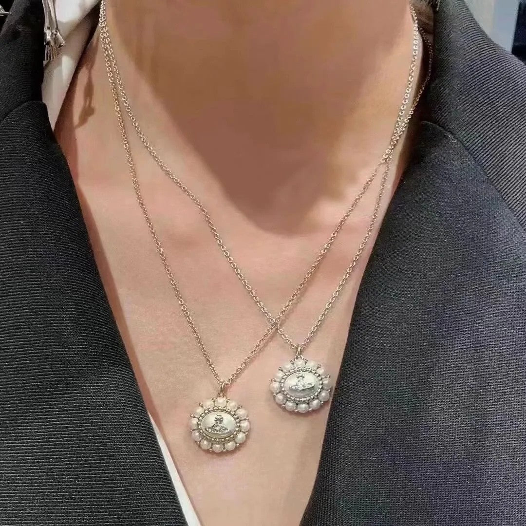 AMAYA Pearl Saturn Necklace