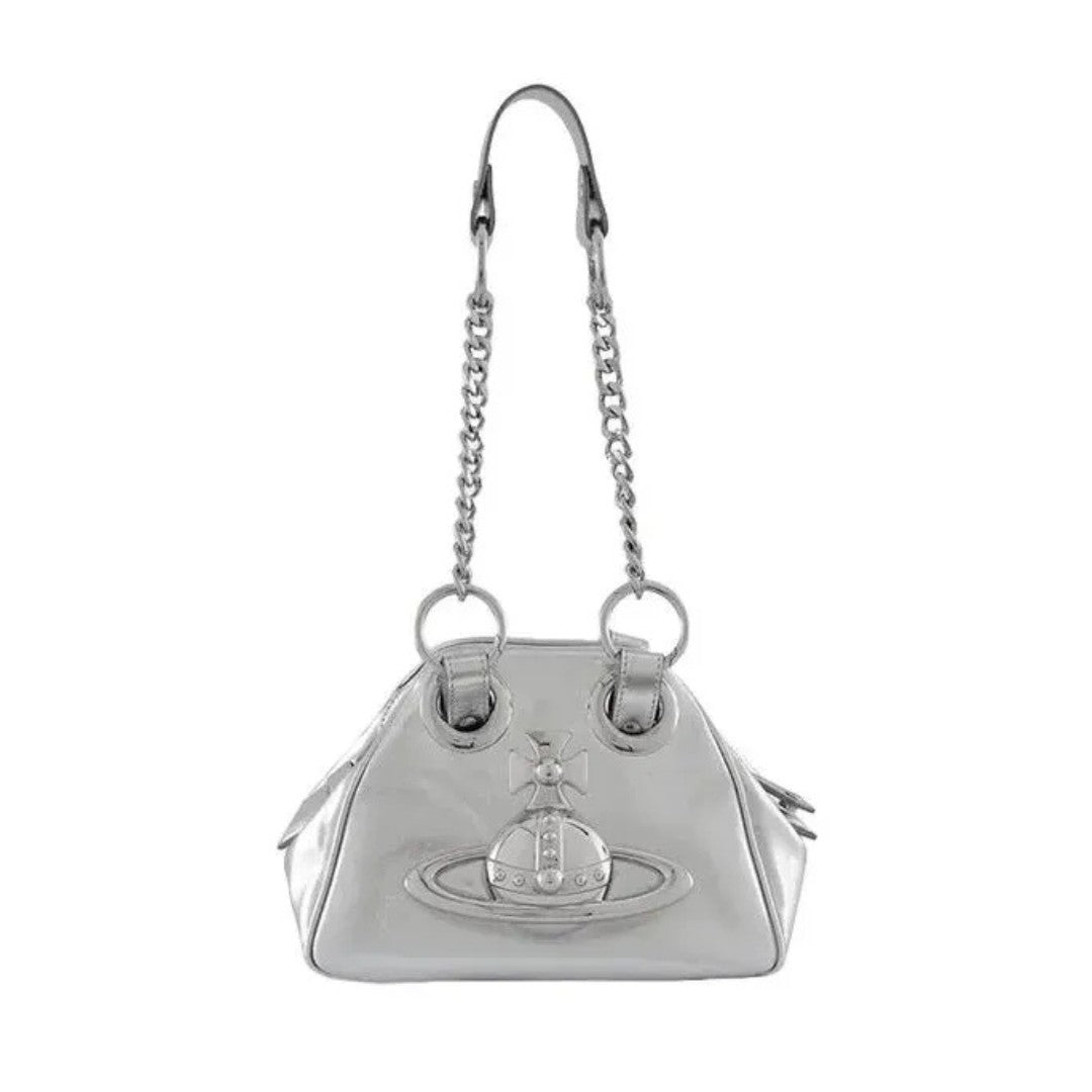 Mini Chain Handbag with Emblem