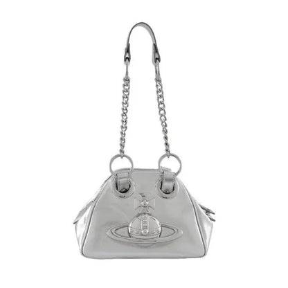Mini Chain Handbag with Emblem